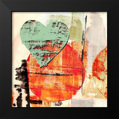 Pop Love #1 (Heart+Sun) Black Modern Wood Framed Art Print by Winkel, Peter