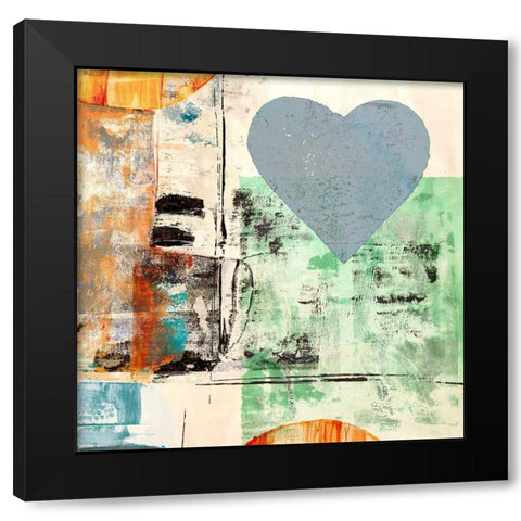 Pop Love #2 (Heart) Black Modern Wood Framed Art Print with Double Matting by Winkel, Peter
