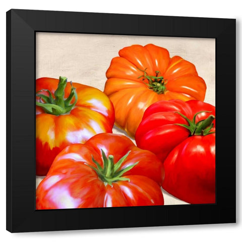 Tomatoes Black Modern Wood Framed Art Print with Double Matting by Barbieri, Remo