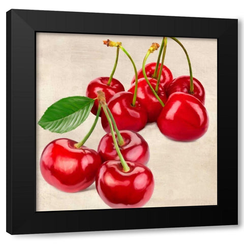 Cherries Black Modern Wood Framed Art Print with Double Matting by Barbieri, Remo