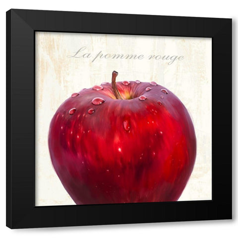 La pomme rouge Black Modern Wood Framed Art Print with Double Matting by Remo, Barbieri