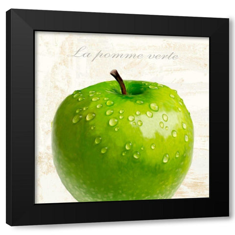 La pomme vert Black Modern Wood Framed Art Print with Double Matting by Remo, Barbieri