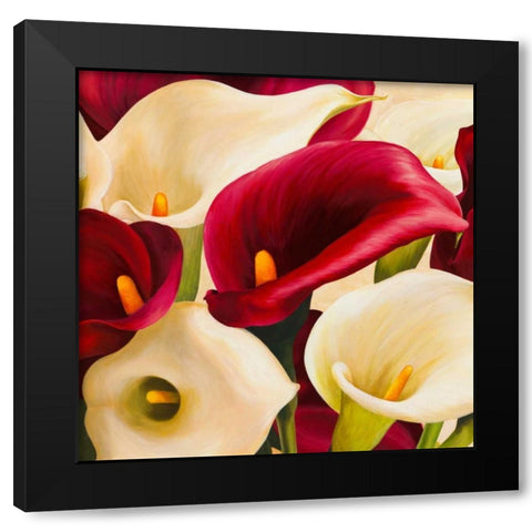 Calla composition Black Modern Wood Framed Art Print by Biffi, Serena