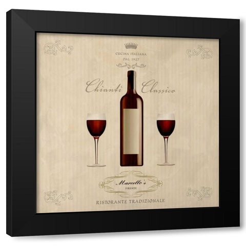 Chianti Classico Black Modern Wood Framed Art Print with Double Matting by Ferrari, Sandro