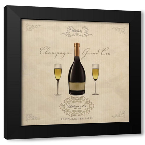 Champagne Grand Cru Black Modern Wood Framed Art Print with Double Matting by Ferrari, Sandro