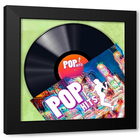 Vinyl Club, Pop Black Modern Wood Framed Art Print with Double Matting by Hill, Steven