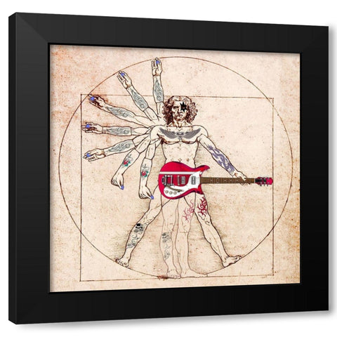 De Humano Rocknroll (detail) Black Modern Wood Framed Art Print with Double Matting by Hill, Steven