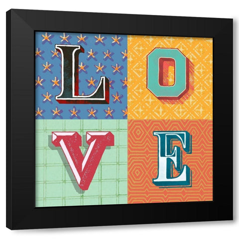 Love Black Modern Wood Framed Art Print with Double Matting by Steven, Hill