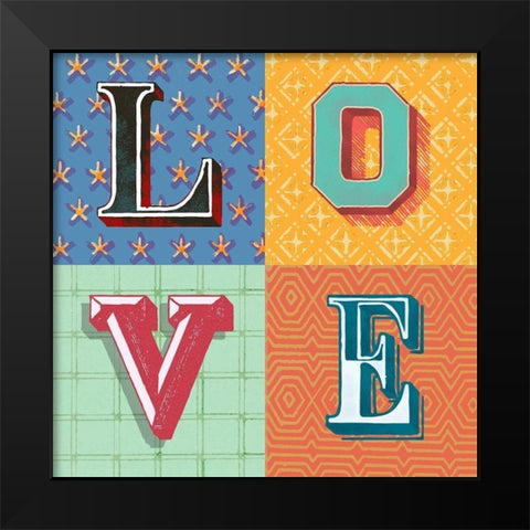 Love Black Modern Wood Framed Art Print by Steven, Hill