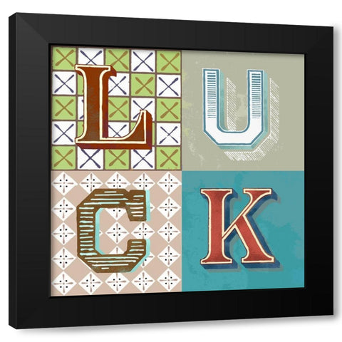 Luck Black Modern Wood Framed Art Print by Steven, Hill