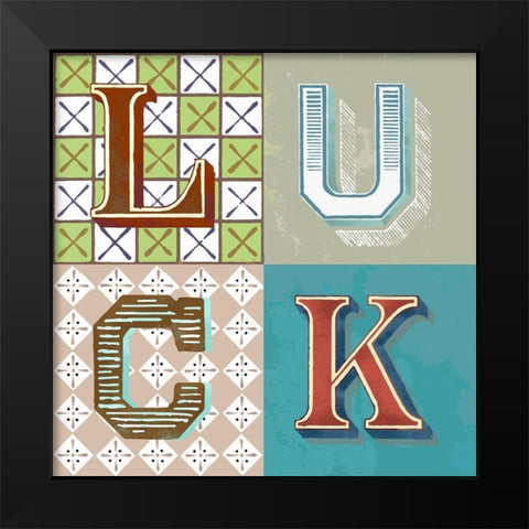 Luck Black Modern Wood Framed Art Print by Steven, Hill