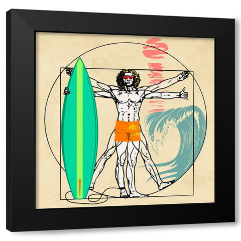 Cogito Ergo Surf (detail) Black Modern Wood Framed Art Print with Double Matting by Hill, Steven