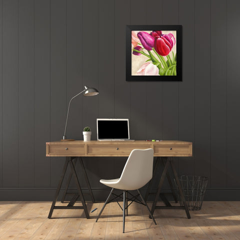 The Bouquet (detail) Black Modern Wood Framed Art Print by Mei, Silvia