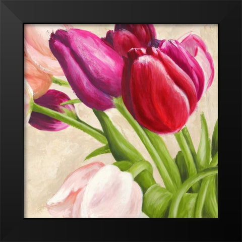 The Bouquet (detail) Black Modern Wood Framed Art Print by Mei, Silvia