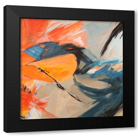 Oranges and Blues (detail) Black Modern Wood Framed Art Print with Double Matting by Jim, Stone
