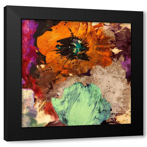 Floating Flowers II (detail) Black Modern Wood Framed Art Print with Double Matting by Stone, Jim