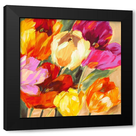 Colorful Tulips II Black Modern Wood Framed Art Print by Stone, Jim