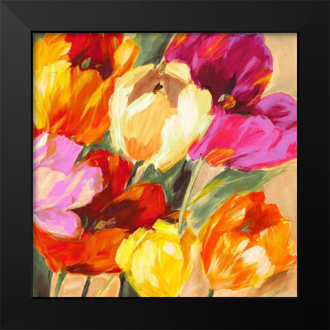 Colorful Tulips II Black Modern Wood Framed Art Print by Stone, Jim