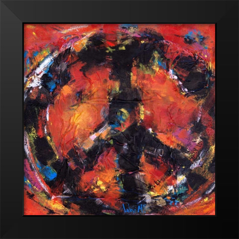 My Love Black Modern Wood Framed Art Print by Marzari, Tebo