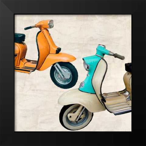 Superscooters II Black Modern Wood Framed Art Print by Rizzardi, Teo