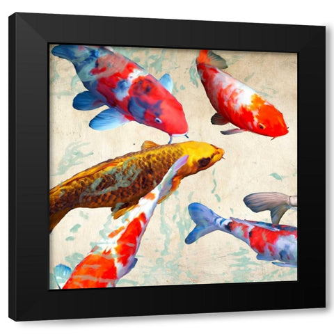 Koi I Black Modern Wood Framed Art Print by Rizzardi, Teo