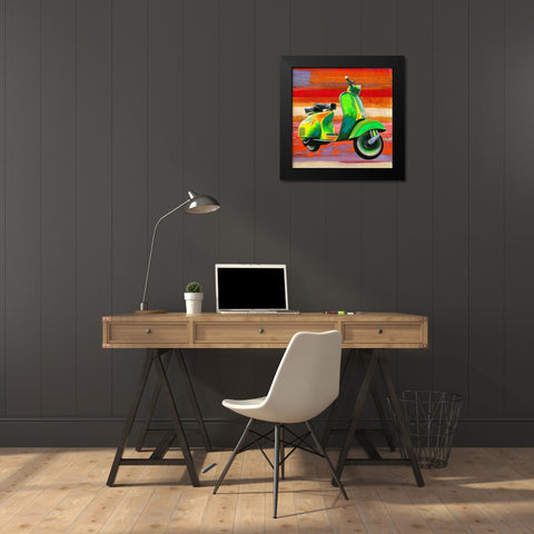 Pop Scooter I Black Modern Wood Framed Art Print by Rizzardi, Teo