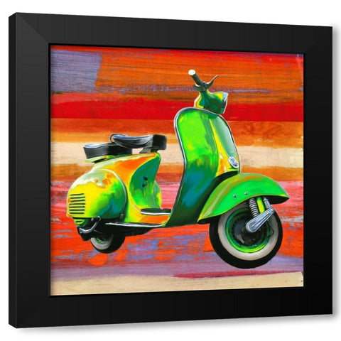 Pop Scooter I Black Modern Wood Framed Art Print by Rizzardi, Teo