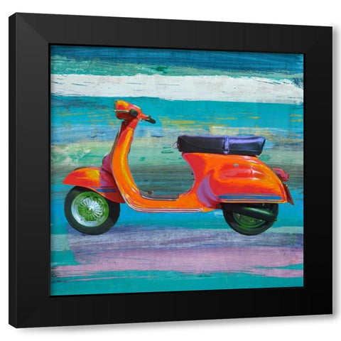 Pop Scooter II Black Modern Wood Framed Art Print by Rizzardi, Teo