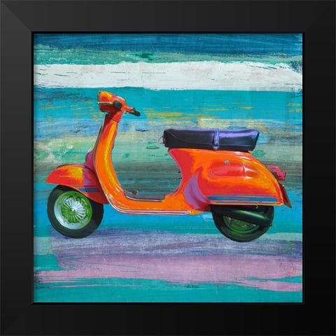 Pop Scooter II Black Modern Wood Framed Art Print by Rizzardi, Teo