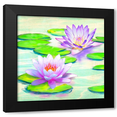 Nympheas I Black Modern Wood Framed Art Print by Rizzardi, Teo