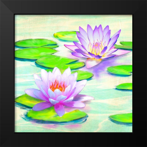 Nympheas I Black Modern Wood Framed Art Print by Rizzardi, Teo