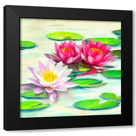 Nympheas II Black Modern Wood Framed Art Print by Rizzardi, Teo