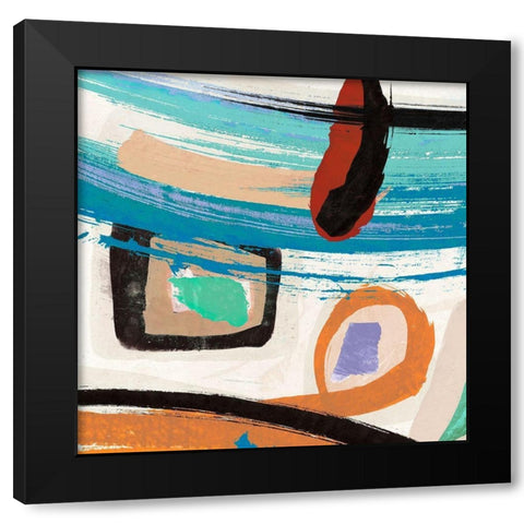 Aventure I Black Modern Wood Framed Art Print by Teo, Vals Perelli