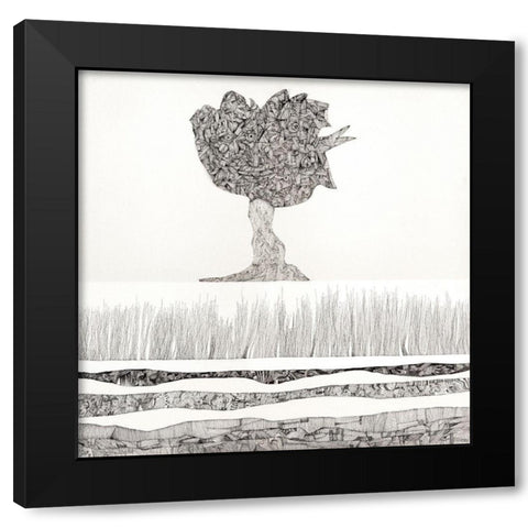 Ipotesi di paesaggio I Black Modern Wood Framed Art Print with Double Matting by Teruzzi, Vittorio