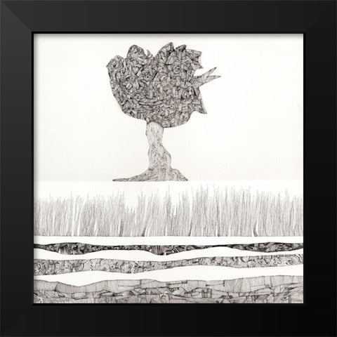 Ipotesi di paesaggio I Black Modern Wood Framed Art Print by Teruzzi, Vittorio