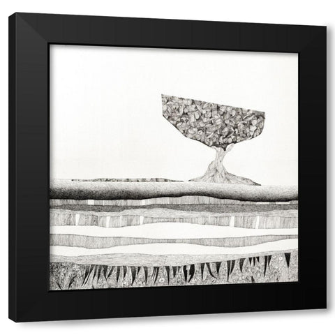 Ipotesi di paesaggio II Black Modern Wood Framed Art Print with Double Matting by Teruzzi, Vittorio