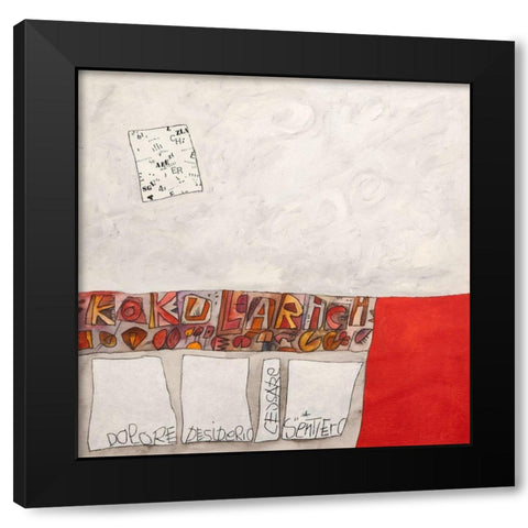 Koku Larici Black Modern Wood Framed Art Print with Double Matting by Teruzzi, Vittorio