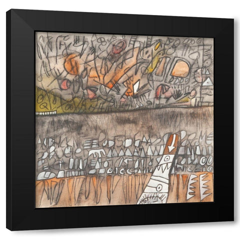 Senza titolo IV (libere associazioni) Black Modern Wood Framed Art Print with Double Matting by Teruzzi, Vittorio