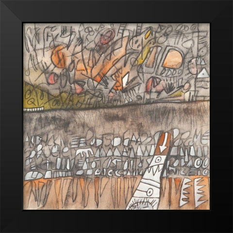 Senza titolo IV (libere associazioni) Black Modern Wood Framed Art Print by Teruzzi, Vittorio