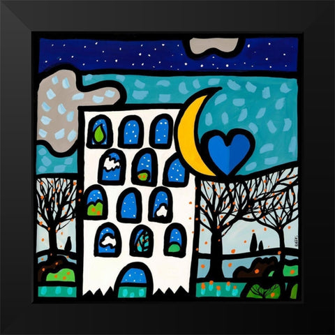 Dentro di noi ce sempre un cielo stellato Black Modern Wood Framed Art Print by Wallas