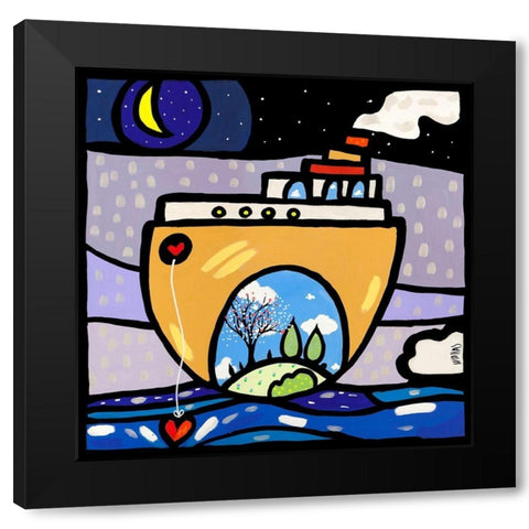 New Ark Black Modern Wood Framed Art Print by Wallas
