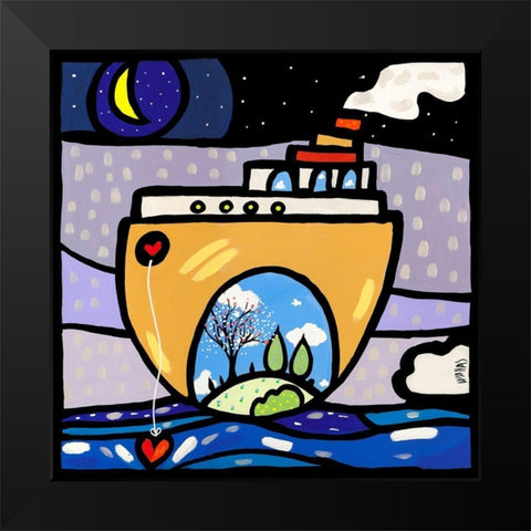 New Ark Black Modern Wood Framed Art Print by Wallas