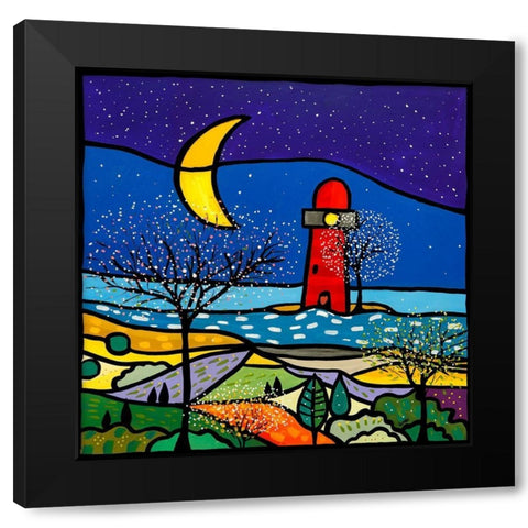 La sentinella del mare Black Modern Wood Framed Art Print with Double Matting by Wallas