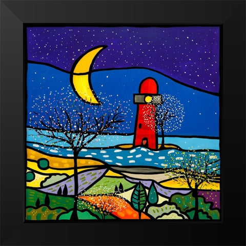 La sentinella del mare Black Modern Wood Framed Art Print by Wallas