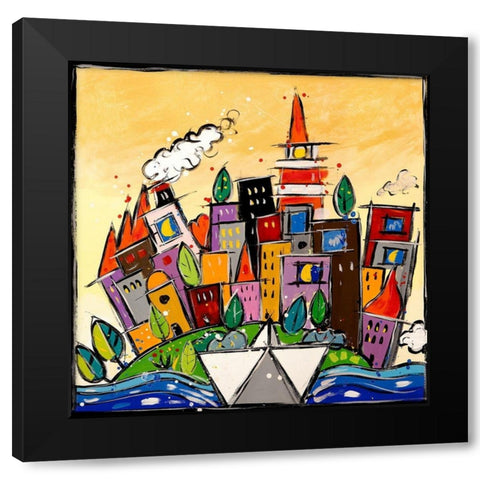 E arrivato un nuovo giorno Black Modern Wood Framed Art Print with Double Matting by Wallas