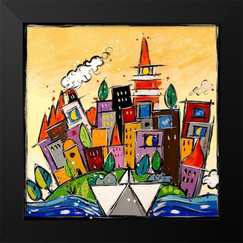 E arrivato un nuovo giorno Black Modern Wood Framed Art Print by Wallas