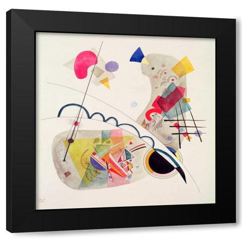 Grave Forme Black Modern Wood Framed Art Print with Double Matting by Kandinsky, Wassily