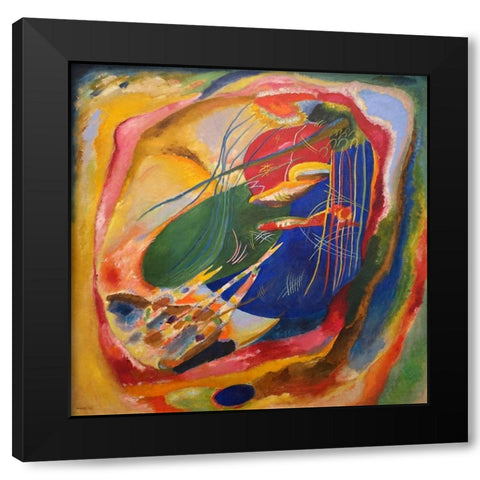 Picture with Three Spot Black Modern Wood Framed Art Print with Double Matting by Wassily, Kandinsky