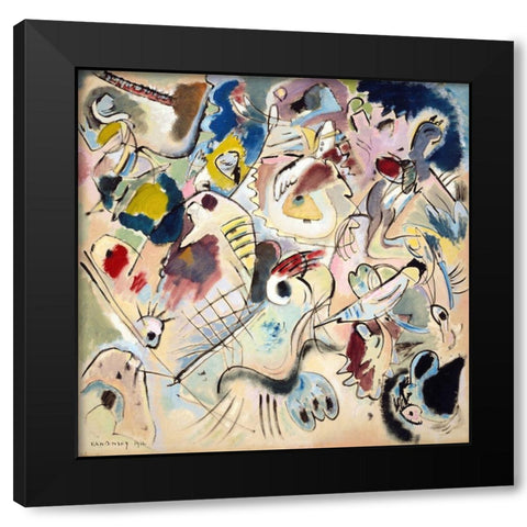 Sketch 160A Black Modern Wood Framed Art Print with Double Matting by Kandinsky, Wassily