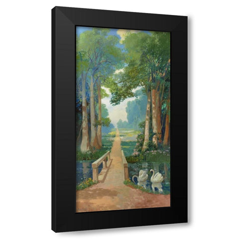 Country path Black Modern Wood Framed Art Print with Double Matting by Strahalm, Franz